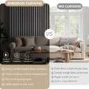 ANRODUO Rod Pocket and Back Tab Pleated Blackout Curtains Greyish White Curtains 96 Inches Long 2 Panels, Thermal Insulated Room Darkening Living Room Bedroom Curtain, 42x96 Inches