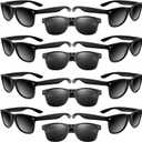 ASTARON 12 Pack Party Sunglasses Bulk Neon Party Favors for Beach Wedding Party Pool Party Supplies (Black)
