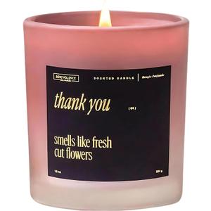 Benevolence LA Thank You Scented Candles | 10 oz, 40-50 Hour Burn, Thank You Gifts for Women, Men Coworkers | Appreciation Gifts for Best Friend | Christmas Candle - Smells Like Fresh Cut Flowers