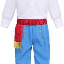Prince Eric Costume for Boys Charming Fancy Dress Up Halloween Outfit (For Kids Height: 43-47 Inch, White)