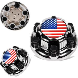 8 Lugs Wheel Center Caps Fit for Silverado Avalanche Suburban Express Sierra Yukon Savana 1500 2500 3500 16" Rim Hub Cover Replace (6 Lugs Colorful American Flag)