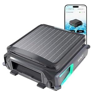 WYBOT F1 Solar Pool Skimmer Robot Cleaner with APP Support, Manually Control Cleaning Paths, Two Cleaning Modes, Edge Cleaning, 7L Large Debris Basket, Ideal for All Swimming Pool Types (No Charger)