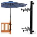 Heavy Duty 304 Stainless Steel Patio Umbrella Holder,Deck Umbrella Holder,for Outdoor Fixed Deck Railing Post(Range/3in-6in) Umbrella Deck Mount(Post, Black)