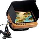 Underwater Camera Fish Finder: 108oP HD Waterproof for Ice/Lake/Sea Fishing| Portable Depth Finders for Boats & Kayaks|Display for Murky Water Conditions (yellow)