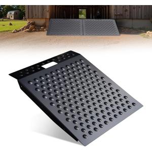 VNN 29" x 24" Shed Ramp for Riding Mower - 750 LB Capacity Shed Ramps, Anti-Slip Punch Plate Ramp for ATV, Motorcycles, Garages & Barns (1PC,Black)