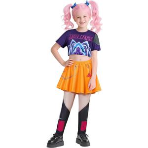 Mira Costume for Girls Pop Singers Fancy Dress Halloween Outfits Include T-Shirt Pants (9-10 Years, Yellow)