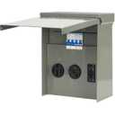 Temporary Power Outlet Panel, Thicker RV Electrical Outlet Panel with 20, 30, 50Amp Receptacle Installed and Prewired, Weatherproof Breaker Box for RV Hookup Campervan Trailer Motorhome