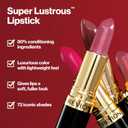 REVLON Super Lustrous Lipstick Gift Set, 5-Piece, Creamy Formula, Moisturized Feel, 755 Bare It All, 477 Black Cherry, 535 Rum Raisin, 805 Candied Rose, 810 Uncut Ruby