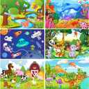 Puzzles for Kids Ages 3-5, Wooden Jigsaw Puzzles 24-30 Pieces for Toddler Children Learning Educational Puzzles 3 4 5 6 Year Toys for Boys and Girls (6 Puzzles)