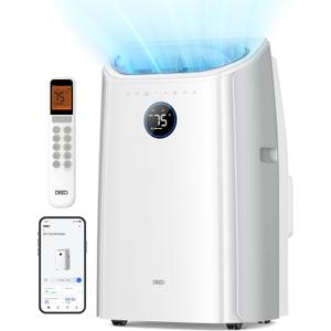 Dreo Portable Air Conditioners, 12,000 BTU AC Unit for Bedroom with Drainage-free Cooling, 46dB Quiet, APP/Voice/Remote, 24h Timer with Fan & Dehumidifier, Smart Standing AC for Room Indoors, AC515S (White)