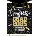 KatchOn, Congrats Grad Yard Sign - 16x10 Inches | Green and Gold Class of 2025 Congrats Yard Sign | Graduation Party Decoration | Congrats Grad Lawn Signs for Graduation Decorations 2025