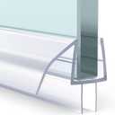 AmazerBath 3 PCS Shower Door Bottom Seal for 3/8 Inch Glass - (15.75 Inches x 3), 3 Section Segmented Shower Installation Kit Frameless Glass Door Seal Strip