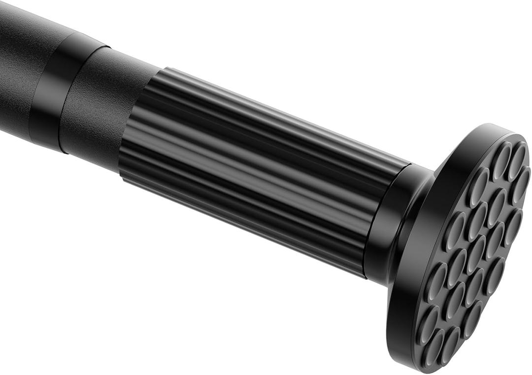 Tension Curtain Rod for Windows, 37-50inches Black Heavy Duty Curtain Rod No Drilling, Non-Slip, Adjustable Shower Curtain Rods for Room Divider, Bathroom,Patio