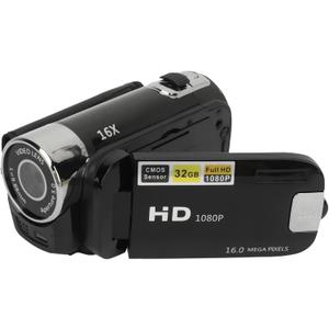 Digital Camera, FHD 1080P 16MP Vlogging Camera with 2.4in Flip Screen, 16X Digital Zoom, Flash & 1020mAh Battery, Compact Video Camera for Kids, Teens, Beginners, Support 32GB Card (Black)