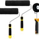 3 Pcs Drywall Compound Roller Includes 9 Inch 12 Inch Drywall Texture Roller and Corner Mud Brush for Putty Textured Coatings Ceiling Wall Covering Tools