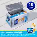Fresh Step Drawstring Cat Litter Box Liners, Unscented Heavy Duty Kitty Litter Bags for Large Oval or Rectangle Pans, Helps Contain Odor and Mess, Easy Lift Out Cleanup, 30 x 17 in, 15 Count