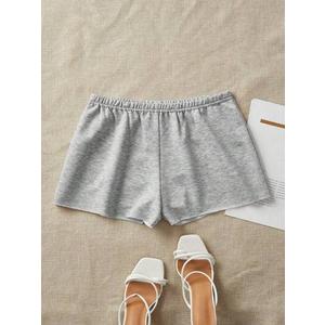 SHEIN BASICS Women Casual Plain Knit High Waist Loose Shorts M