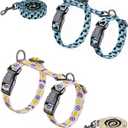 Halypet 2-Pack Cat Harness and Leash Set, Escape Proof 3-in-1 Adjustable Harness for Cats, Soft Lightweight, Easy On & Control for Walking, Travel & Outdoor Use, Small (White & Blue, M)