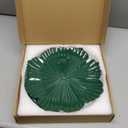 Green Charger Plates Flower Shape, 13 Inch.Set of 6 Plastic Decorative Plates for Table Setting, Party, Wedding.