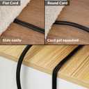Elecan Flat Plug Extension Cord 12 Ft with Slim Space-Saving Plug Design, Thin Flat Cable Low Profile Power Cord 3 Prong Grounded Wire, 16 Gauge 13 A/125 V-Black-ETL Certified