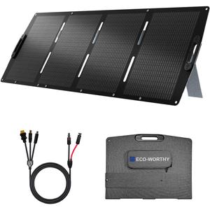 ECO-WORTHY 200W Portable Solar Panel for Power Stations,IP65 Waterproof & Lightweight with Adjustable Kickstand,23% High Efficiency Foldable Solar Panel for Outdoor RV Camping Off Grid Emergency