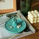 Artistic Ceramic Elephant Jewelry Tray Holder - Elegant Hand-Painted Trinket Dish for Rings, Earrings, Necklaces, Decorative Organizer Bowl for Dresser, Nightstand, Bathroom Counter Top