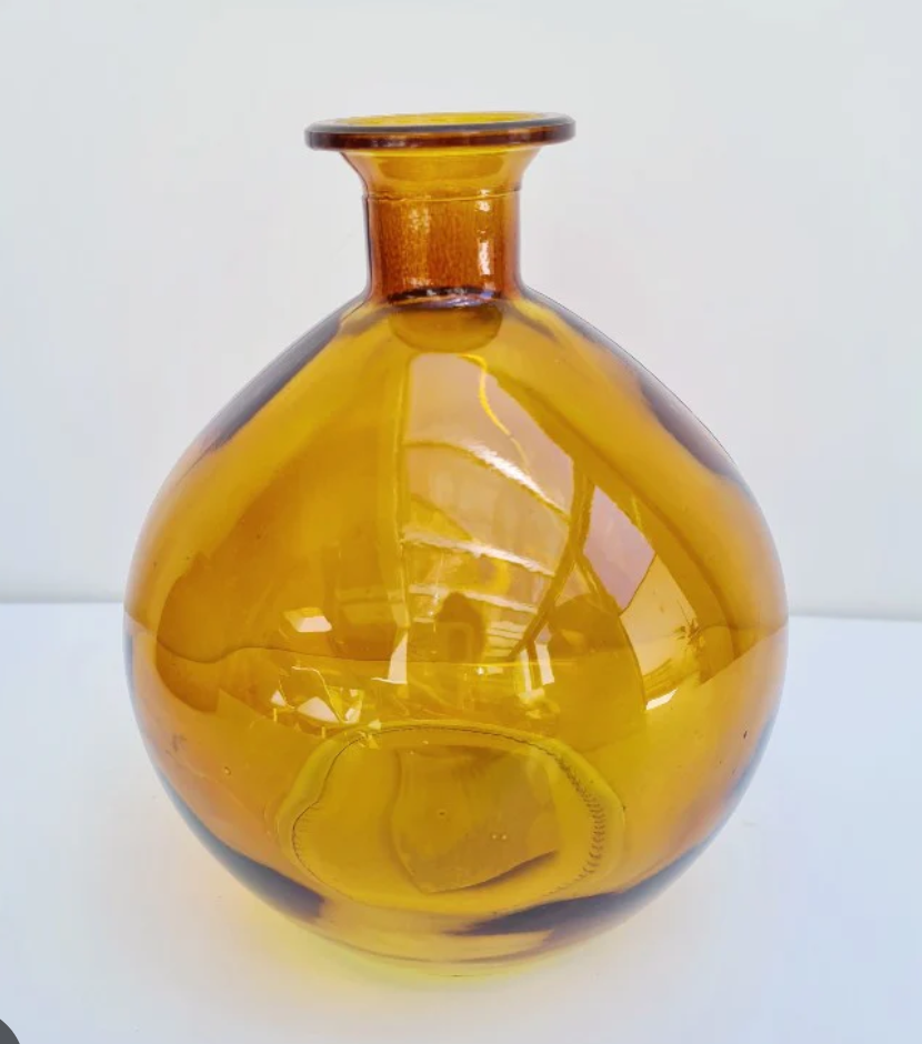 HD 10in Amber glass Vase