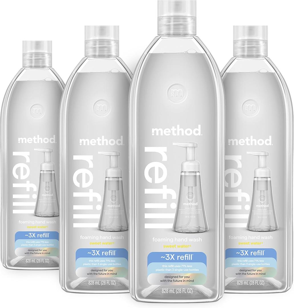 Method Foaming Hand Wash Refill, Sweet Water, 28 oz (Pack of 3) (Packaging May Vary)