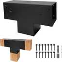 Pegola Bracket Kits 1PacK,3-Way T-Shaped Horizontal Woodwork Brackets for 6"x6" (Actual:5.5"x5.5") Lumber,DIY Metal Wood Beam Brackets for Patio Pavilion,Log Cabin Outdoor Kitchen with Screws
