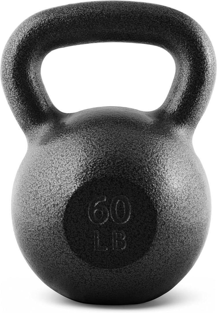 CAP Barbell Cast Iron Kettlebell - Coated Options, Singles and Sets, Multiple Weight Choices (60LB)