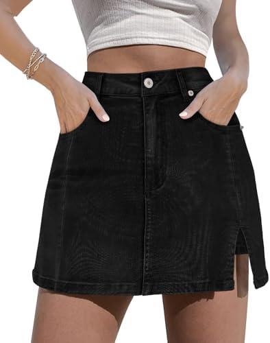 Angerella Skorts Skirts for Women Denim Mini Skirt High Waisted Jean Shorts Stretchy Denim Skirts 2XL