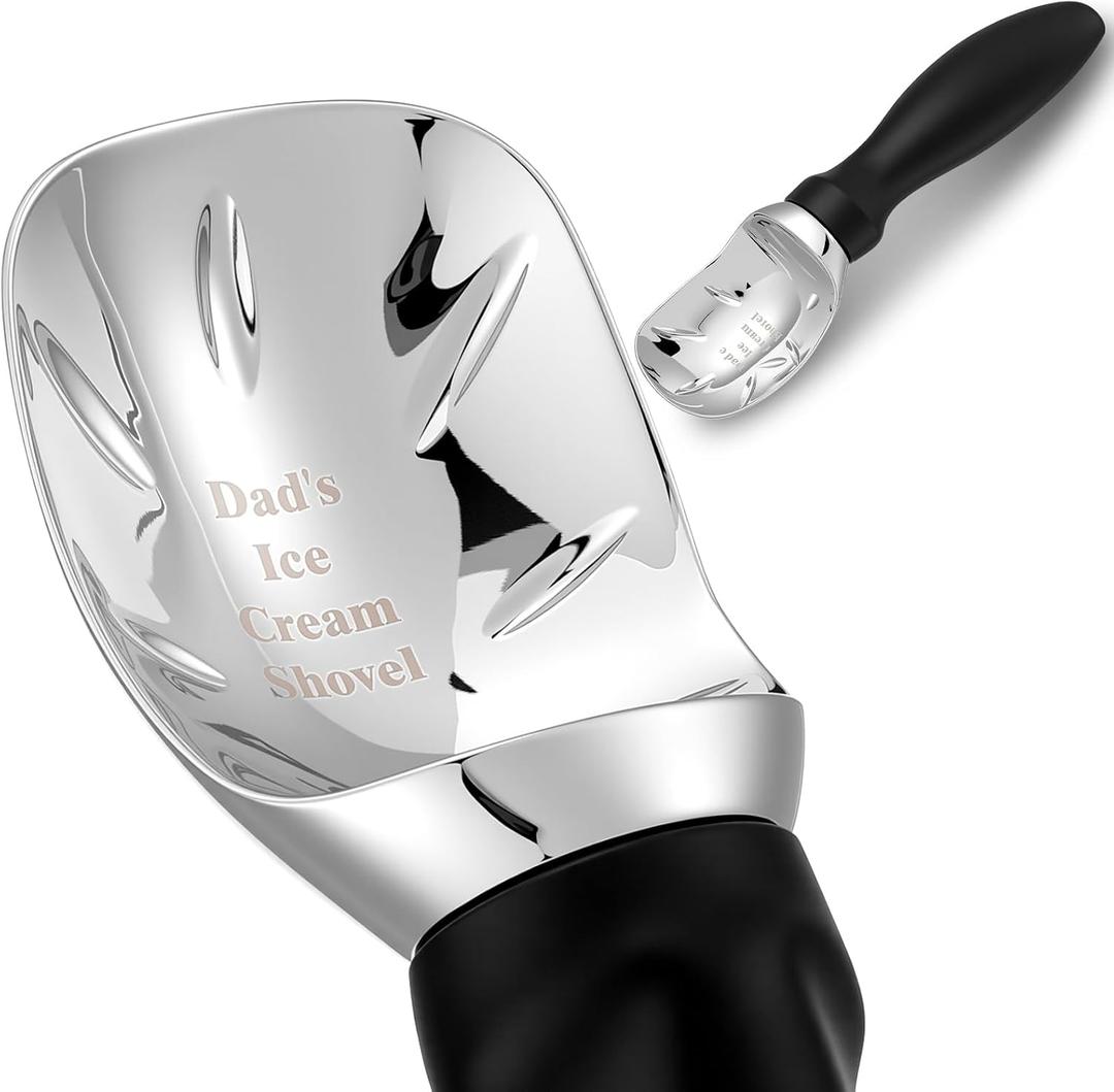 Rtteri Dad Fathers Day Birthday Gift Funny Dad's Ice Cream Shovel Scoop from Daughter with Handle Fathers Day for Daddy Grandpa Husband Dishwasher Safe Metal Kitchen Tool