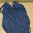 Blooming Jelly Women One Piece Swim Dress Tummy Control Swimsuits Slimming Mesh Sheer Sarong Wraps Bathing Suit (X-Large, Navy Blue)