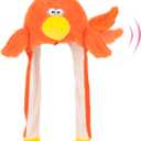 Animal Hat with Ears Moving Jumping Pop Up Beating Hat Plush Holiday Cosplay Dress Up Funny Gift for Kids