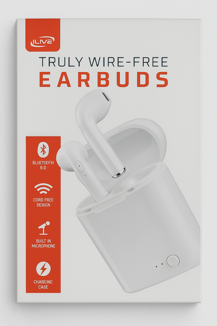 iLive Truly Wire-Free Earbuds BRAND NEW White