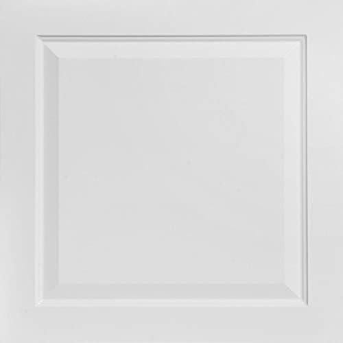 From Plain To Beautiful In Hours 505 Raised Panel PVC 2' x 2' Lay-in Ceiling Tile, Pack of 10, White Matte, 10 Piece