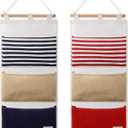 Riakrum 2 Pcs Fish Extenders Cruise Gift Hanger with 3 Pockets 2026 Fe Hanging Cabin Door Organizer Line for Travel Cruise Essentials Gift Exchanges and Pixie Dust(Red and Blue)