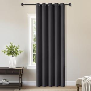 ChrisDowa Blackout Curtains 70 inches Wide for Bedroom - Extra Wide Grommet Thermal Insulated Room Darkening Curtains for Living Room (1 Panel, Dark Grey, 70 x 84 Inch)