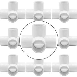YSIL 3/ 4” PVC Fittings 4 Way Elbow Furniture Grade Connector for DIY PVC Structure and Frame, Fits 3/ 4" Sch 40 PVC Pipes(10 Pack)