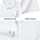 Men's Short Sleeve Button Down Shirts Classic Regular Fit Summer Beach Shirt with Pocket (M)