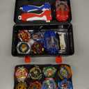 Battling Tops Box Set, Burst Gyro Toys 12 Spinning Tops + 2 Launchers + Stickers Combat Battling Game with Portable Box Gift for Kids Children Boys