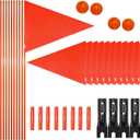 12PCS Bike Flag,6 Feet Bike Safety Flag with Heavy Duty Fiberglass Flag Pole and Mounting Bracket High Visibility Reflective Bike Trailer Safety Flag Adjustable Bicycle Flag Pole for Cycling