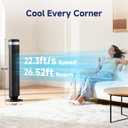 OLIXIS Tower Fan for Bedroom, Floor Standing Fan with Remote, 12H Timer, 5 Speeds, 4 Modes, LED Display, Portable Bladeless Oscillating Cooling Fan for Indoor, Home, Office