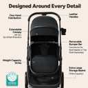 Mompush Wiz 2-in-1 Bassinet Stroller Reversible Seat, One-Hand Fold, Black