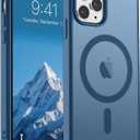 SUPFINE Magnetic for iPhone 11 Pro Max Case (Compatible with MagSafe) (10 FT Military Grade Drop Protection) Slim Translucent Matte Shockproof with Anti-Fingerprint Phone Case,Deep Blue