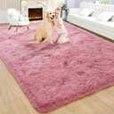 Noahas Fluffy 5x8 Blush Rugs for Bedroom Girls,Shaggy Area Rugs for Living Room,Thick Shag Throw Floor Carpet,Soft Non-Slip Dorm Nursery Kids Rug Home Decor Aesthetic