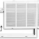 20" X 18 Steel Return Air Filter Grille for 1" Filter - Removable Face/Door - HVAC DUCT COVER - Flat Stamped Face - White [Outer Dimensions: 22.5 X 19.75]