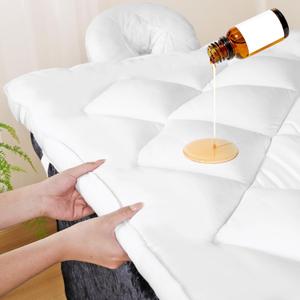 3inch Plush Lash Bed Topper Set Waterproof Massage Table Topper, Cozy Pillow Top Mattress Fits Spa & Massage Tables For Esthetician Lash Artist,Includes White Massage Pad & Face Cradle Cover