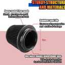 HZEL Universal Clamp-On Air Intake Filter, 76 90 102MM High Performance Washable Round Tapered Cold Air Intake Filter, Engine Cleaner Replacement Accessories, Fit for Truck Sedan Motorcycle