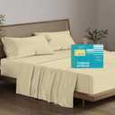 THREAD SPREAD 100% Egyptian Cotton California King Bed Sheets - 800 TC 4Pc Sand Bed Sheet for Calking Size Bed, Sateen Weave Deep Pocket Luxury Hotel Sheets, Extra Soft Cooling Bedding Sheets